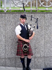 Scottish piper in a kilt