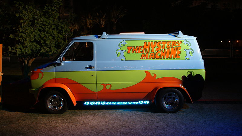 I can't explain the full reason we're going on summer vacation, but I can show you this cool picture of the Mystery Machine from Pat Loika.